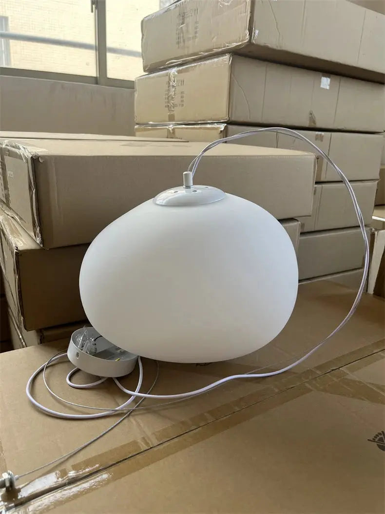 Nordic white glass ball pendant lamp by Simples Market