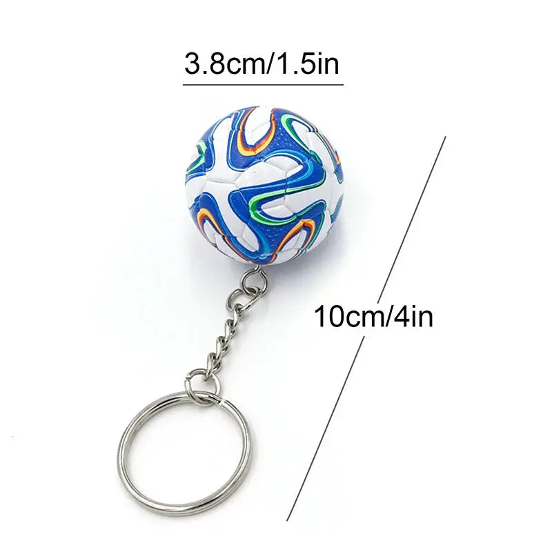 PU Leather 3D Soccer Football Keychain For Men Women Bag Pendant Gift