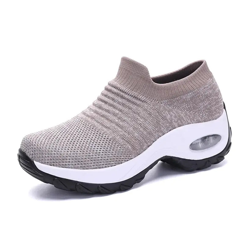 StrideEase Womens Walking Trainers Fly Weave Sock Sneakers Breathable Air Mesh Uppers Slip On Comfort