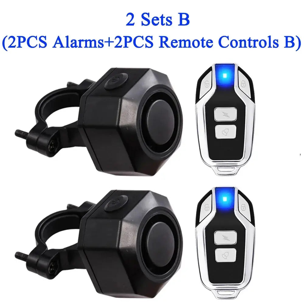 Simples Market Hollarm wireless bike vibration alarm kit with USB charging and two alarms and two remotes
