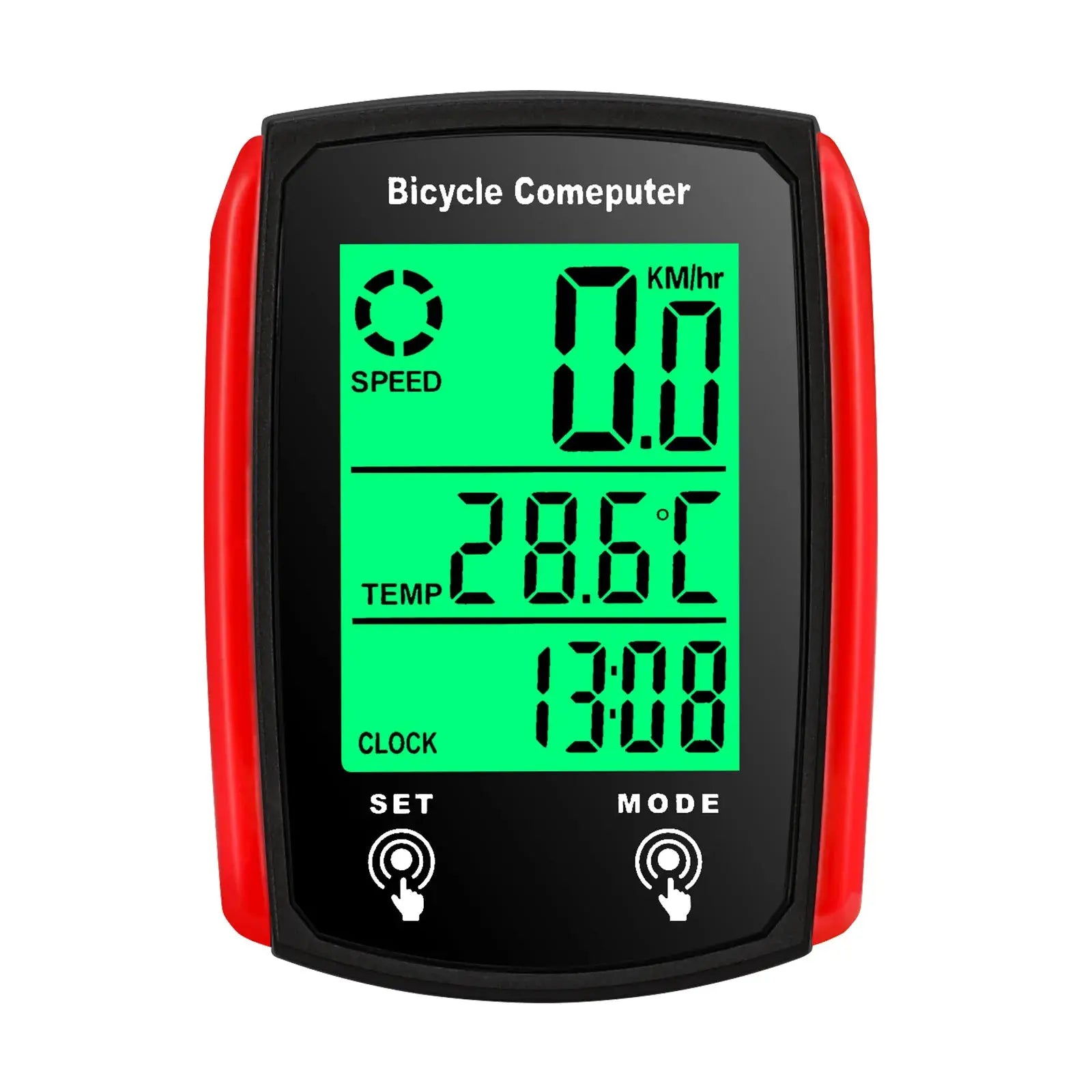 Wired Bicycle Bike LCD Computer Speedometer Odometer Waterproof Backlit Display English For Day Night Cycling