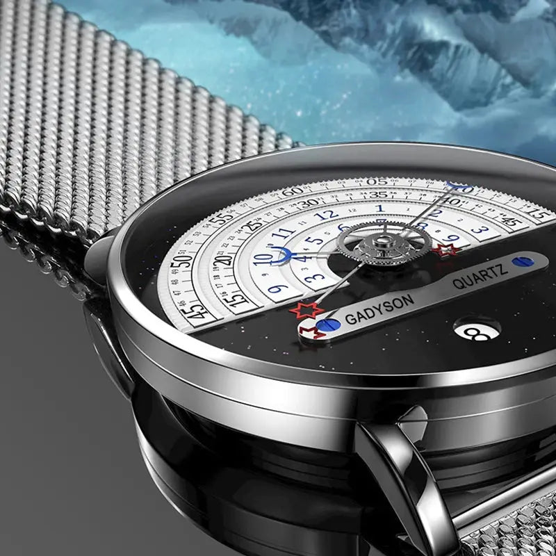 Mens Business Quartz Watch With Date Calendar Stainless Steel Strap Professional Style