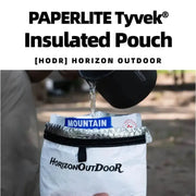 HODR GEAR Tyvek insulated food pouch; white ultralight bag with black zipper and foil rim, Simples Market