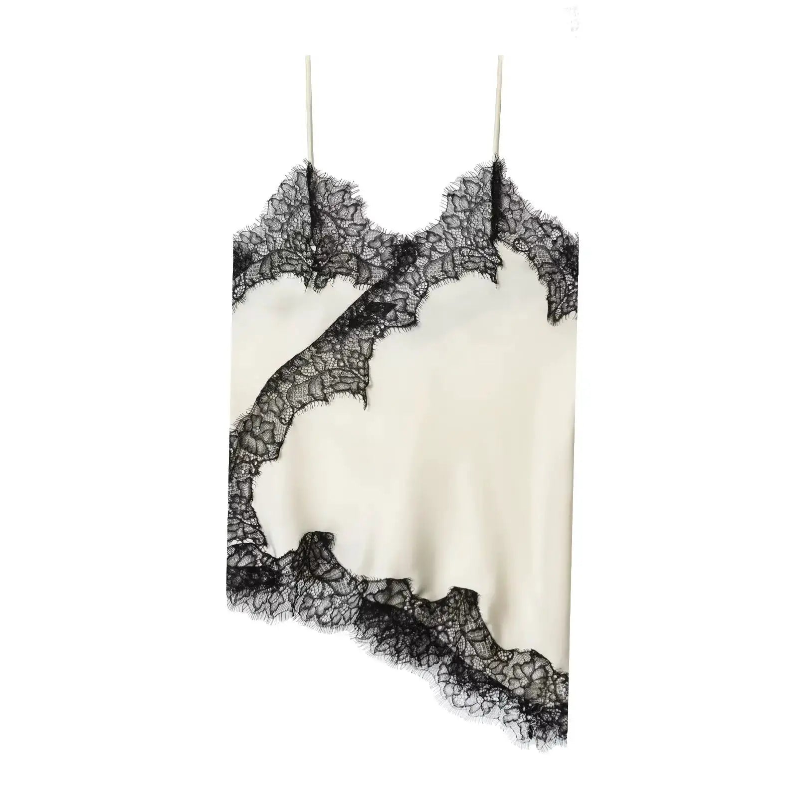Sexy Women Asymmetrical Lace Slip Tops Backless Sleeveless Off Shoulder Beachwear With Elegant Lace