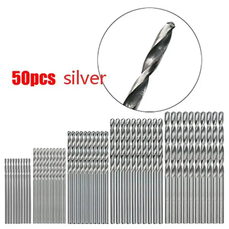 Titanium Coated Drill Bits HSS High Speed Steel Set 100 Piece or 50 Piece Sizes 1mm 1.5mm 2mm 2.5mm 3mm