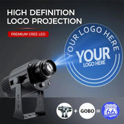 Gobo projector light with rotating outdoor LED for custom logo projection; Simples Market