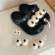 1 Pair Cartoon Shoe Buckle Charms Big Eye Anime Accessories for DIY Decoration and Flower Buckles