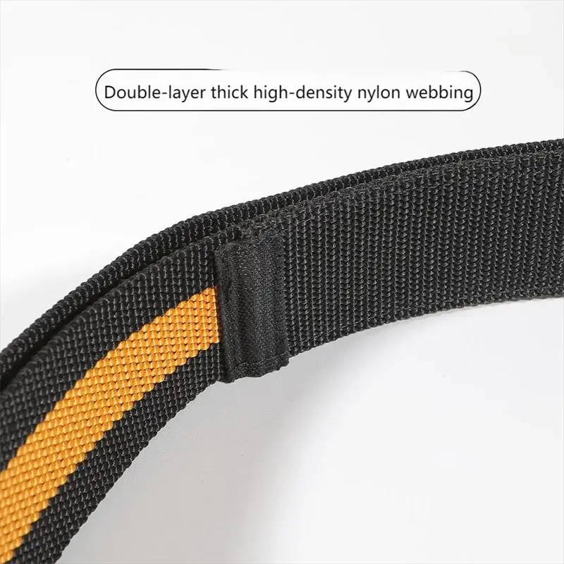 Simples Market work belt strap with double-layer black nylon webbing and orange edge stripe