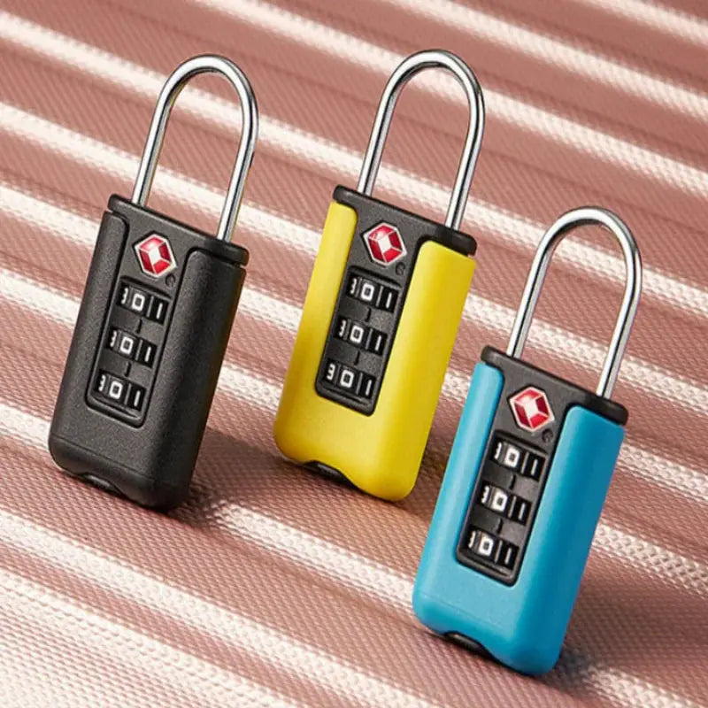 Approved Luggage Lock 3 Digit Combination Padlock for Travel Suitcases Black Security