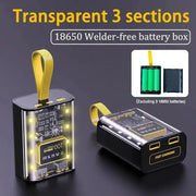 3x18650 Battery Case Power Bank With Dual USB Output Night Light DIY Transparent Shell For iPhone Xiaomi