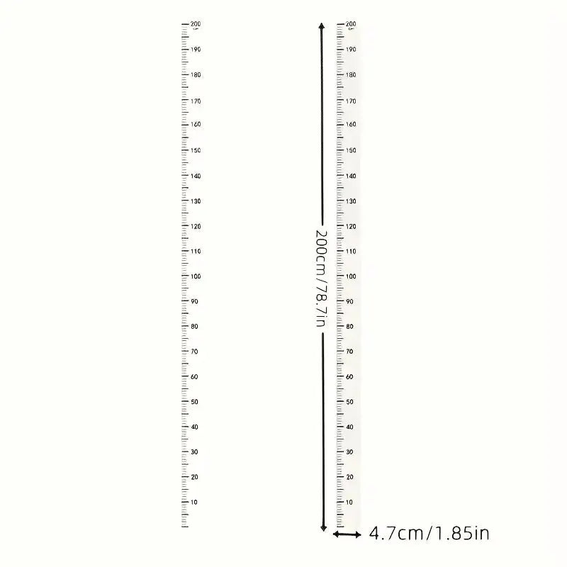 2m Wall Height Measurement Card Durable PC Material Writable Removable Ideal for Room Decor