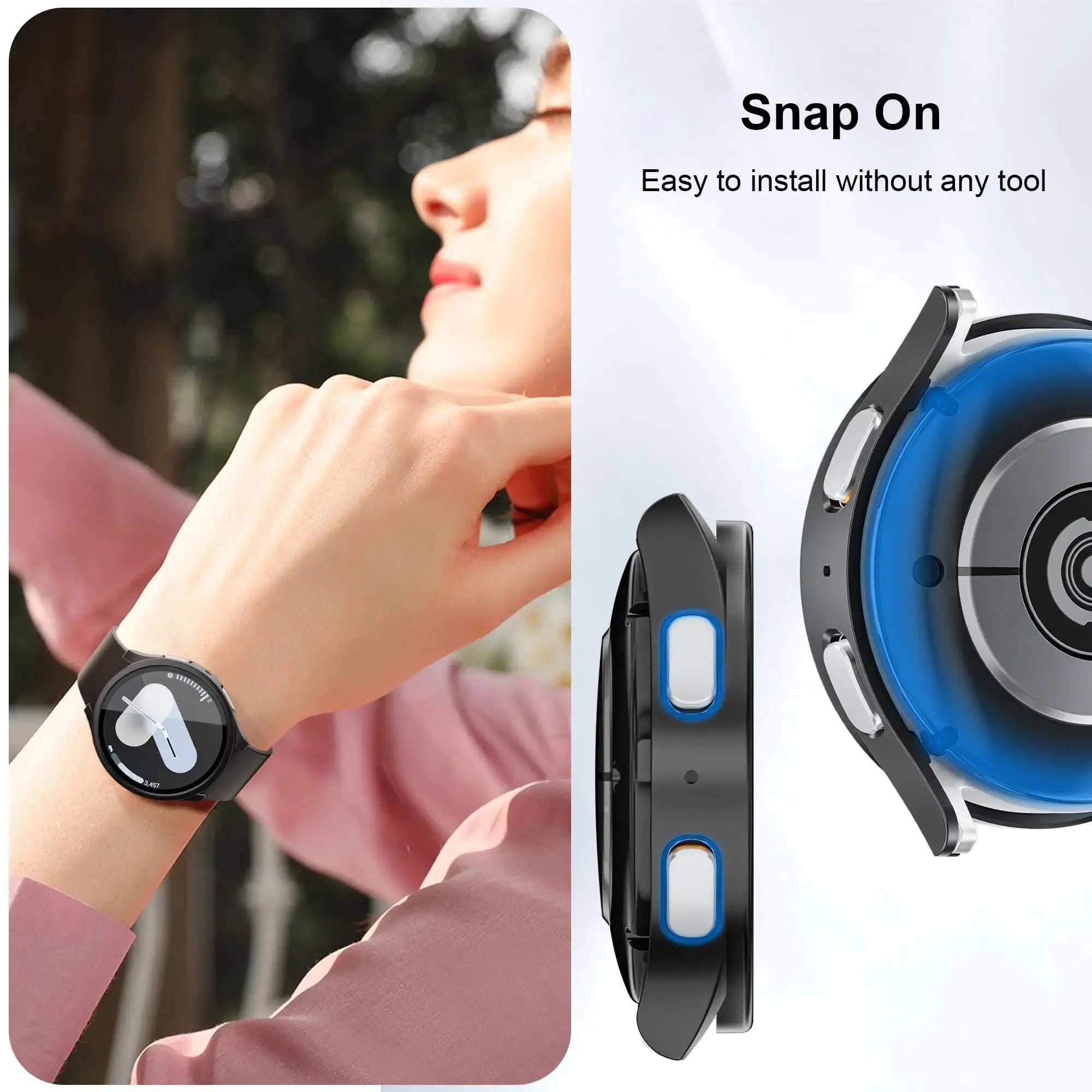 Glass+PC Case for samsung Galaxy watch 7 6 5 4 44mm 40mm Accessories all-around Anti-fall bumper cover watch7 4 Screen protector