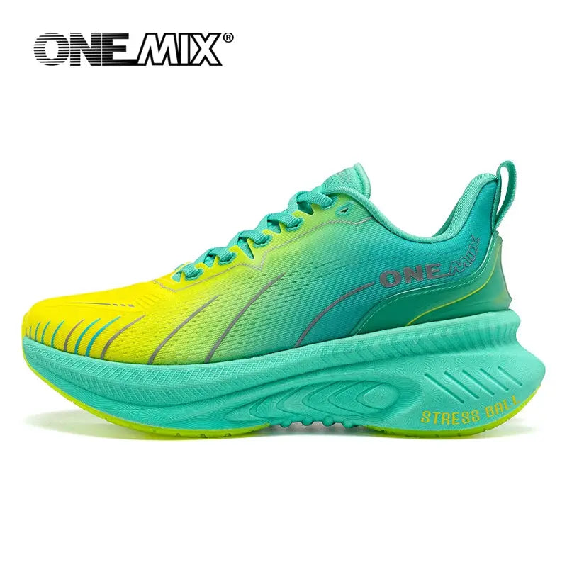 ONEMIX Cushioning Running Shoes For Men And Women Heavy Runners Lace Up Non Slip Outdoor Athletic Sneakers