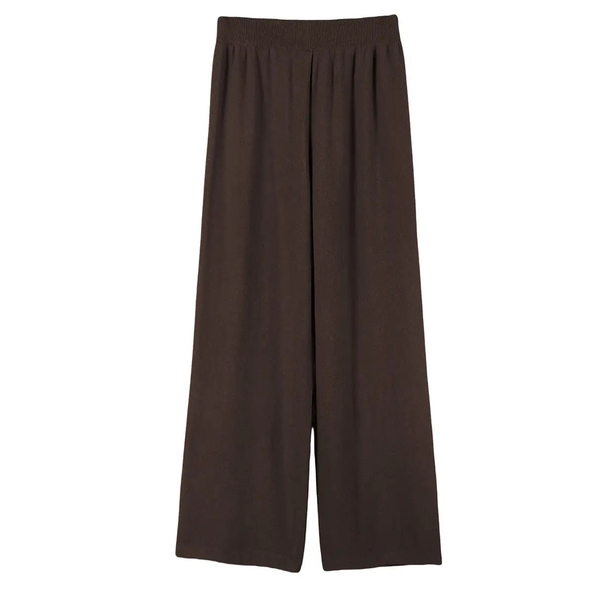 Hirsionsan Winter Women Knitted Set Polo Neck Sweater Wide Leg Pants