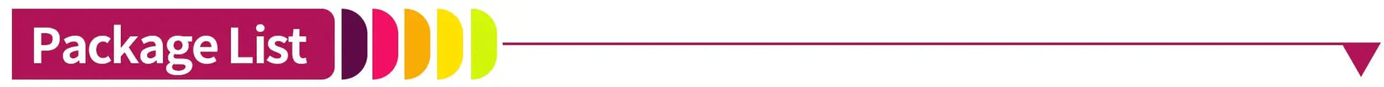 Package List banner graphic with magenta header and colorful rounded shapes.