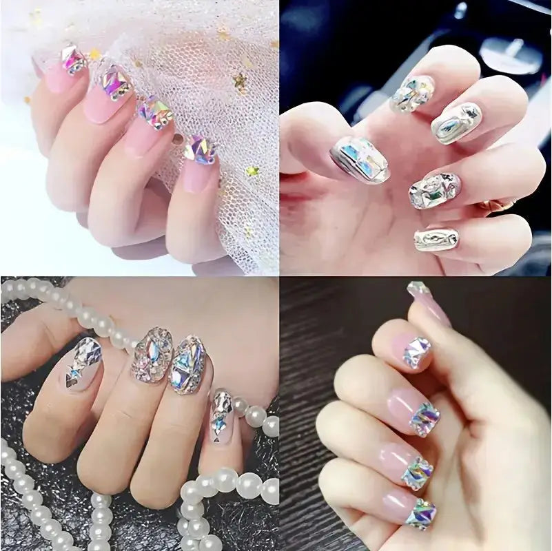 150 Round Flatback Glass Rhinestones and 20 Odd Shaped Beads for Nail Art Jewelry DIY Design