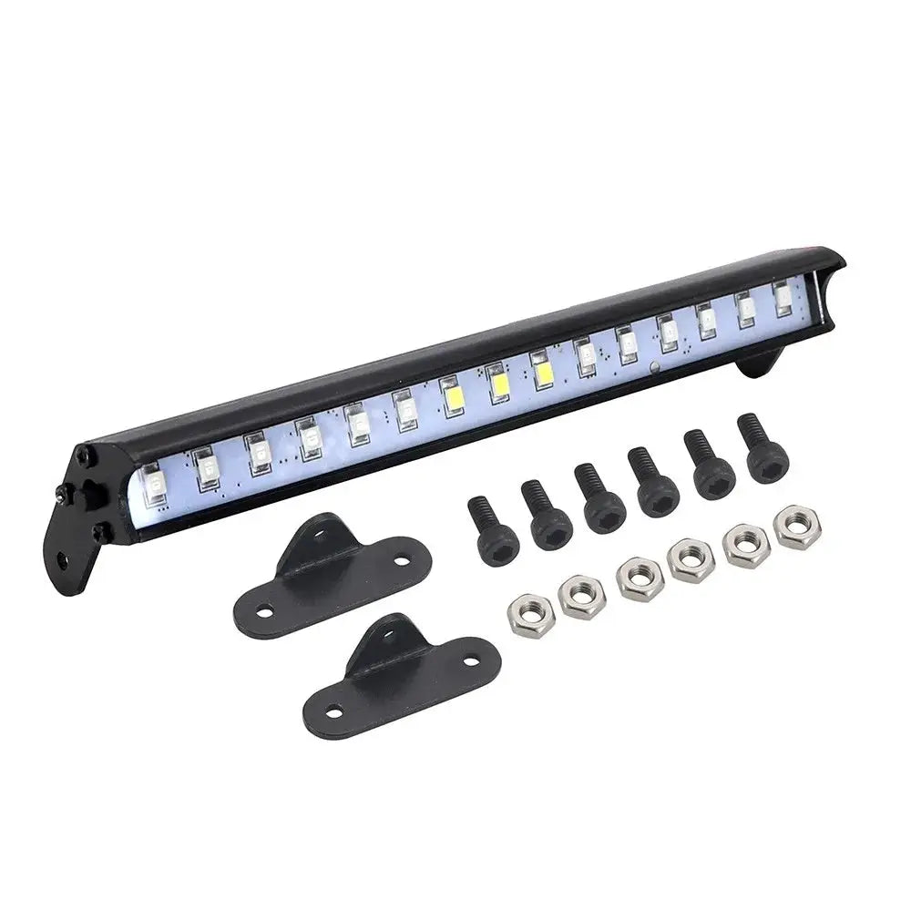 RC Car Roof LED Light Bar 53 to 149 mm Adjustable for One Tenth and One Eighth Scale Crawlers Fits TRX4 And SCX10