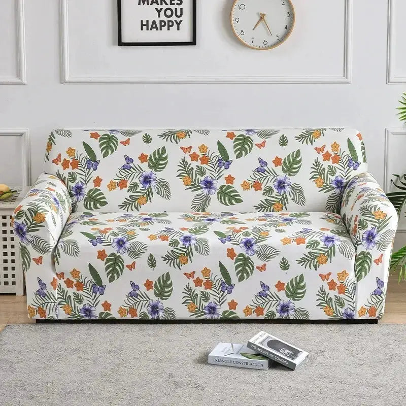 Flower Printed Elastic Sofa Cover Anti Slip Spandex Furniture Protector For Bedroom Living Room Office Decor