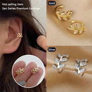 Cute Metal Leaf Earcuff Clip On Earring For Women And Girls No Piercing Cartilage Earring