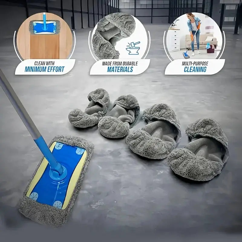 Flat mop replacement pads, 6 gray microfiber washable pads for durable cleaning and high absorption