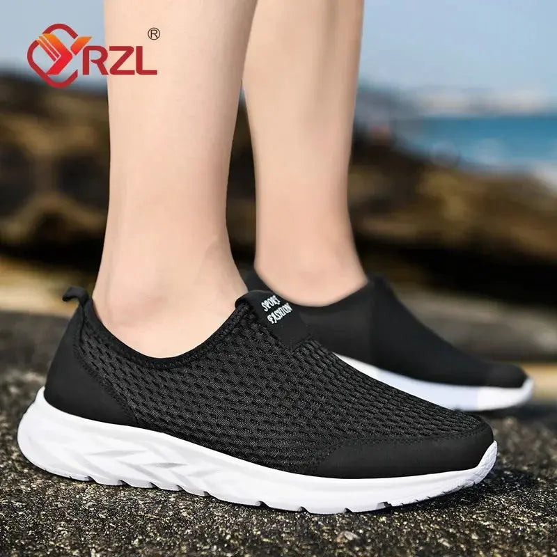 YRZL Mens Breathable Mesh Sneakers Casual Shoes Tennis Outdoor Non Slip Outsole Lightweight Walking Loafers