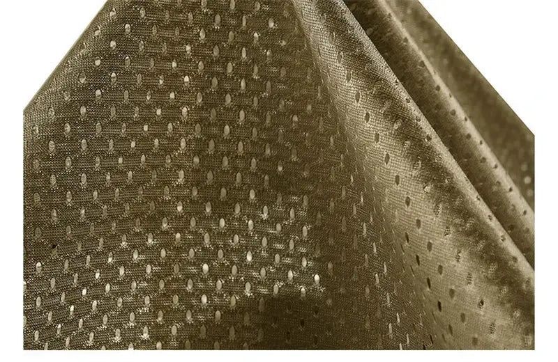 Men's vest olive-brown perforated breathable fabric close-up