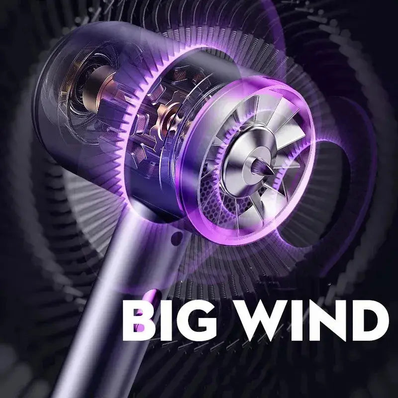 Simples Market high-speed professional hair dryer with purple accents and big wind design