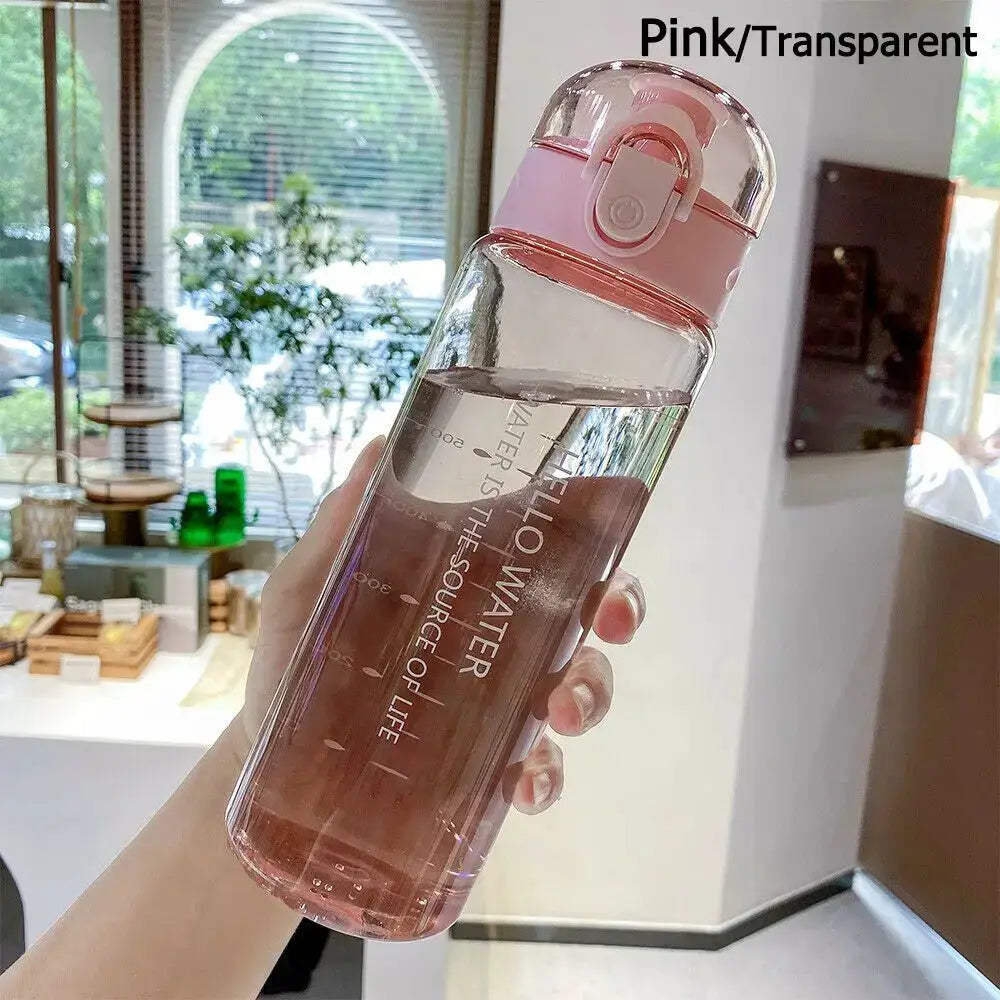 Sports Transparent Water Bottle 780ml Portable Gym Travel Clear Leakproof Drinking Bottle Frosted