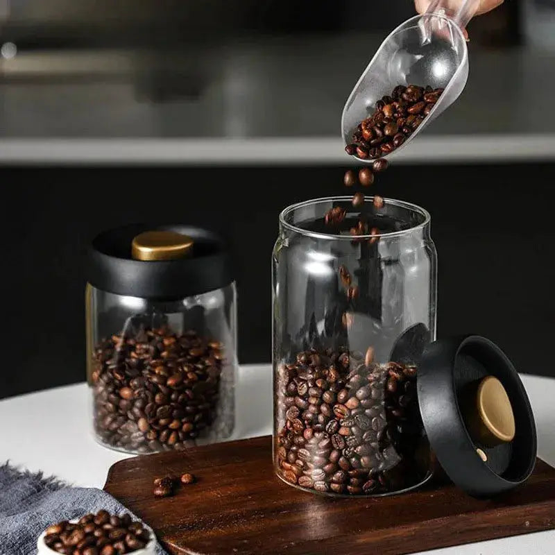 Vacuum Sealed Glass Storage Jar for Coffee Beans Tea Spices Rice and Nuts Moisture Proof Kitchen Storage