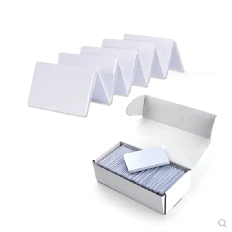 Simples Market blank white RFID key cards set, rewritable dual-chip 125kHz/13.56MHz CR80, six cards