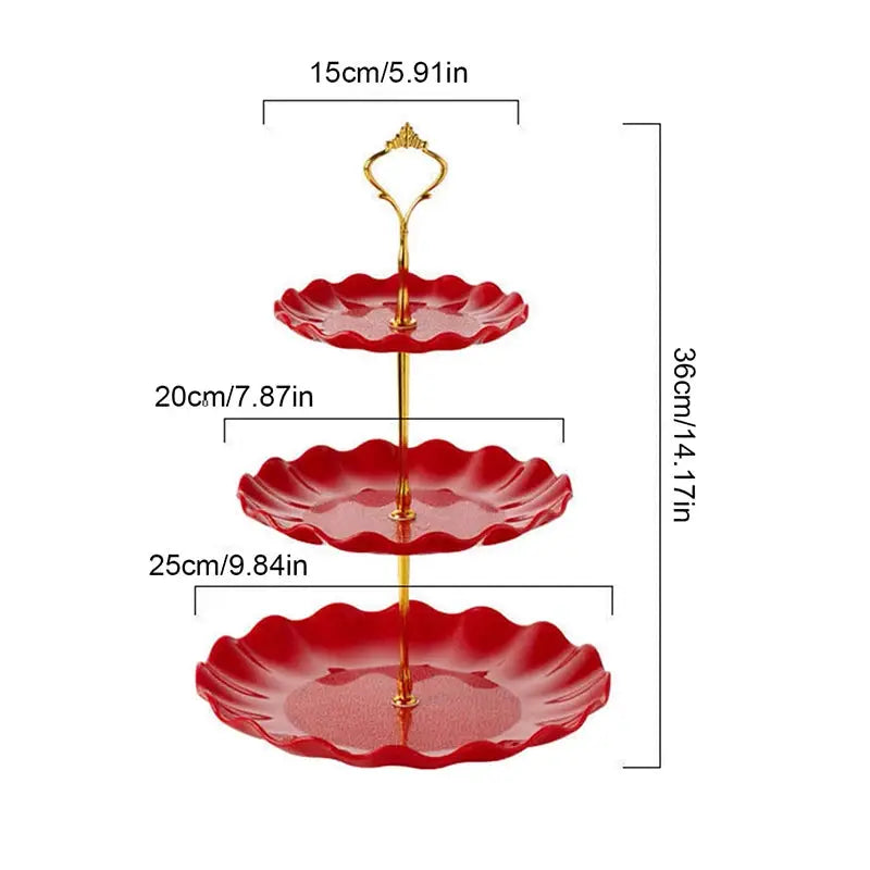 Double Layer Cake Stand Round Dessert Display For Weddings Parties