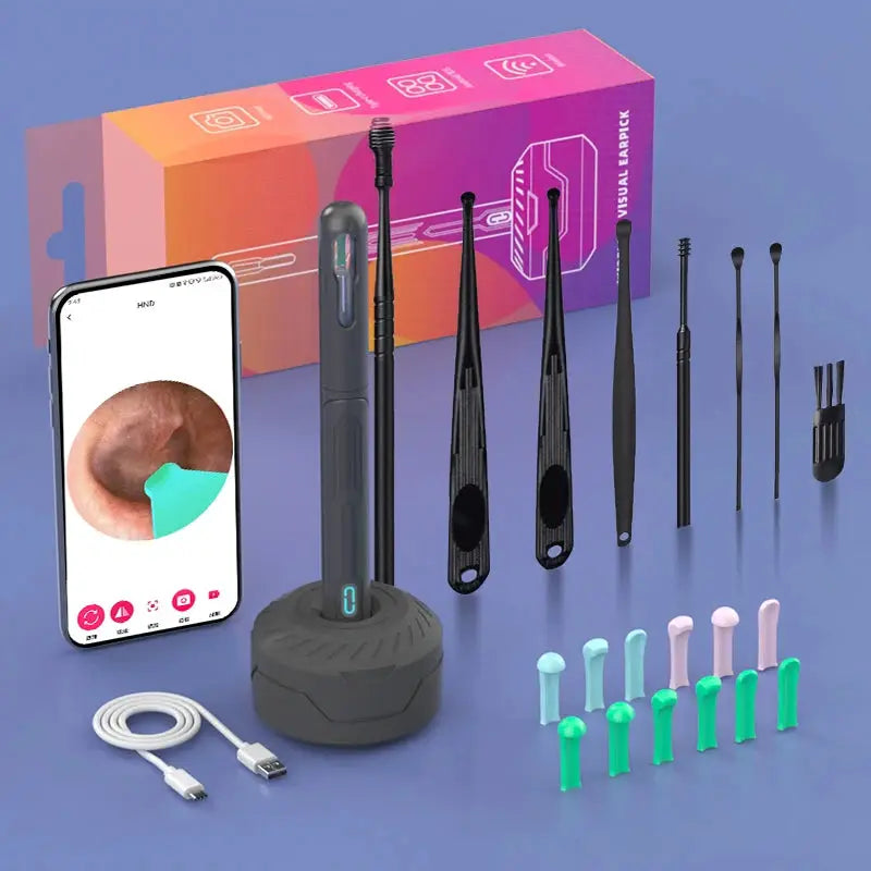 NK3 Pro Ear Cleaner With Camera Set 1296P HD Camera 360 Degree Wide Angle Lens For Precise Wax Removal