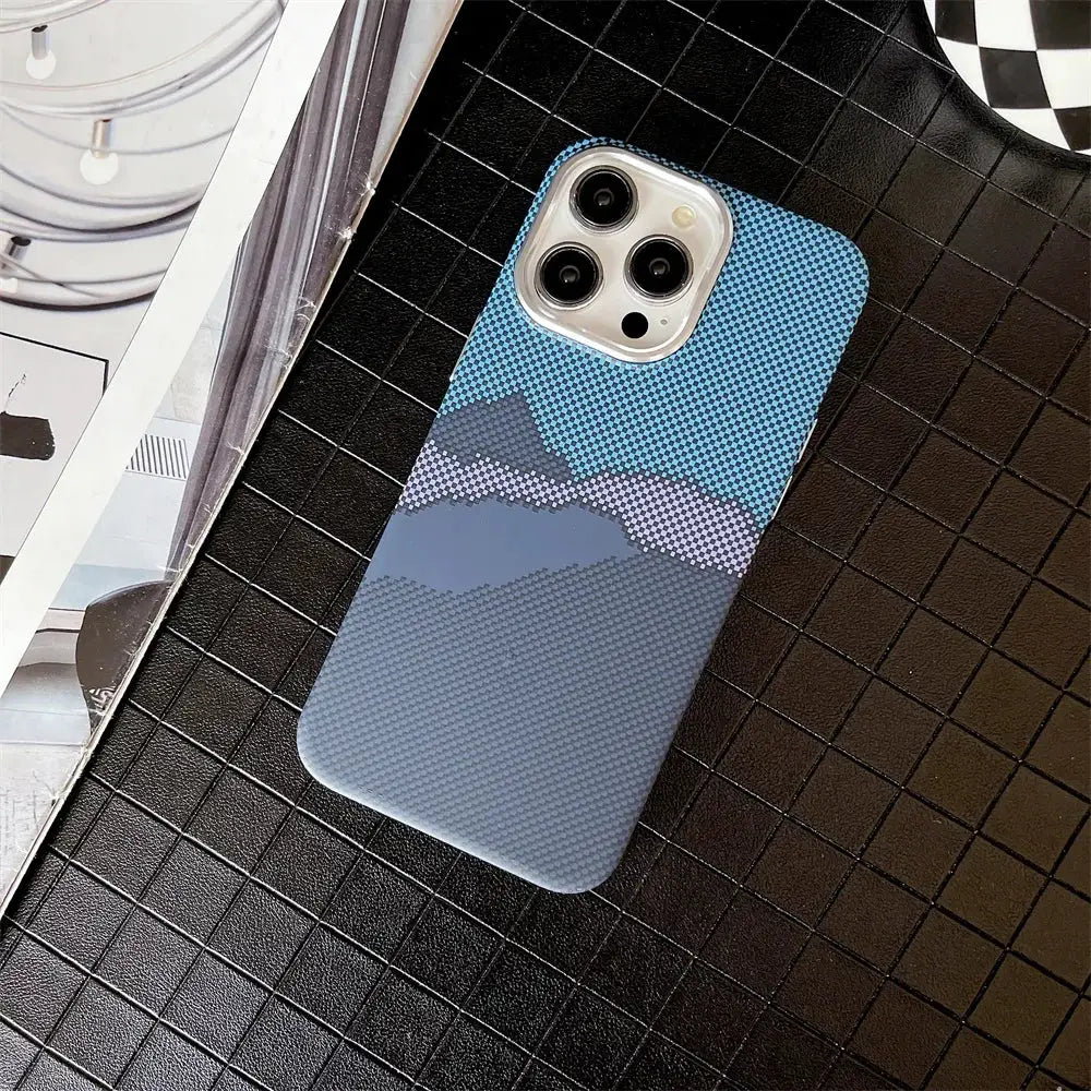 Colourful Kevlar Pattern MagSafe Case For iPhone 11 12 13 14 15 16 17 Pro Max Wireless Charging Cover