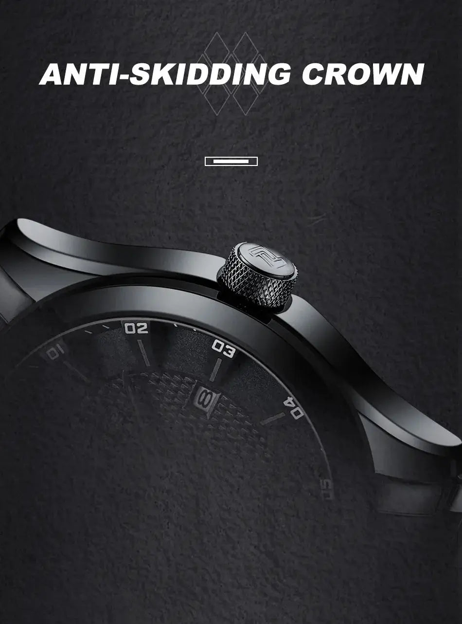 NAVIFORCE men's watch with black stainless steel strap and date display