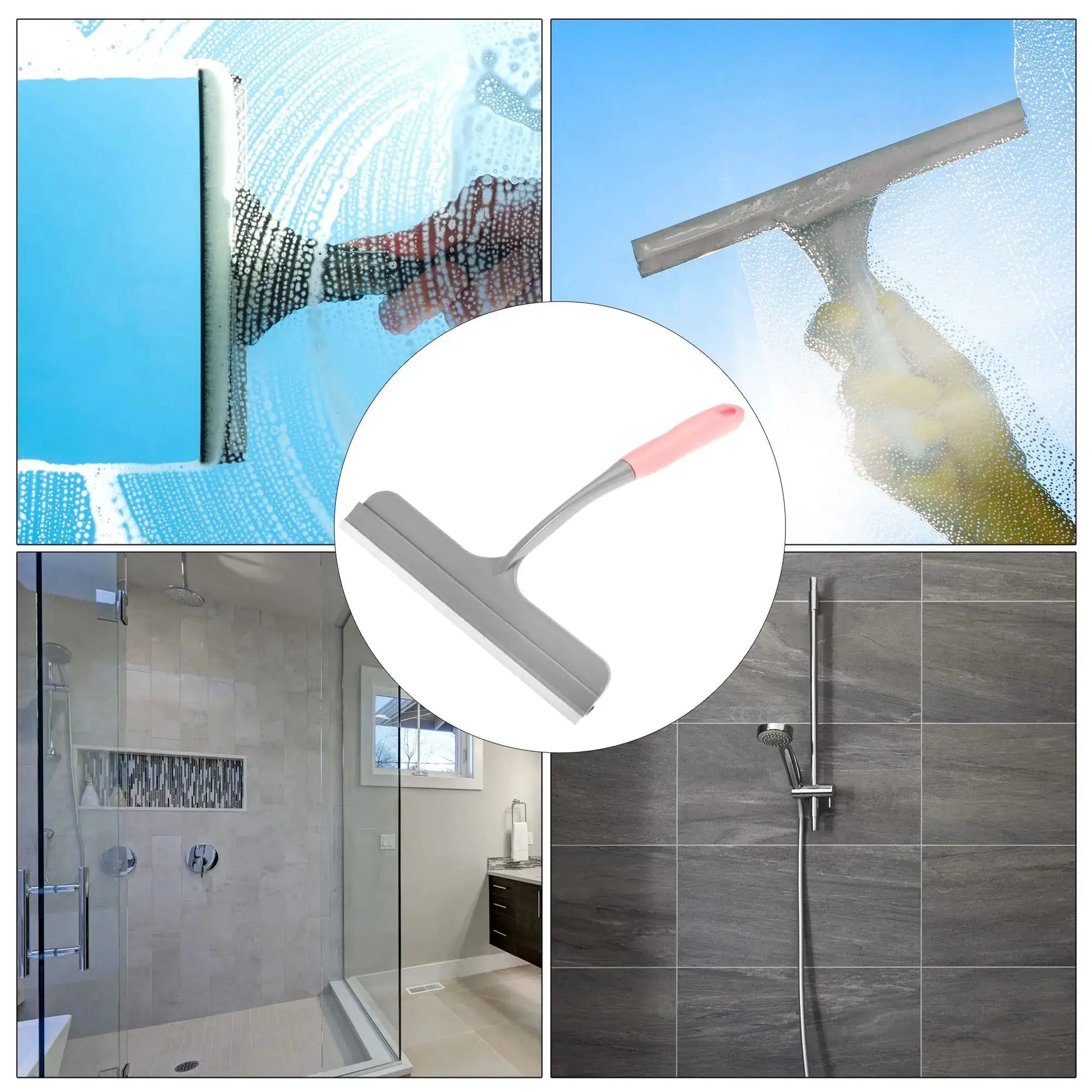 Simples Market silicone scraper wiper for glass surfaces, gray handle and silicone blade