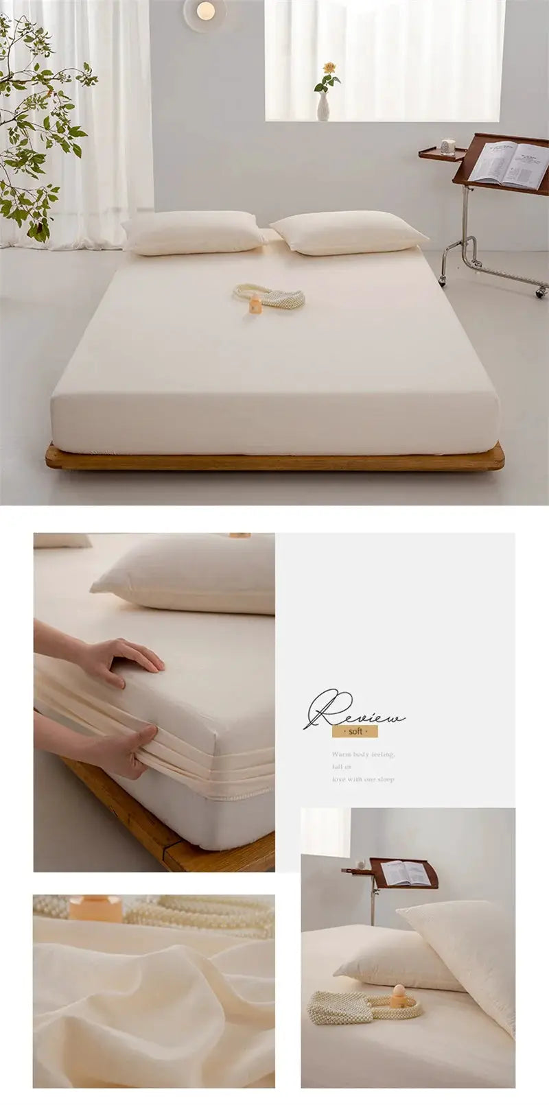 Soft cotton fitted sheet by Simples Market in white with elastic band for single to king sizes