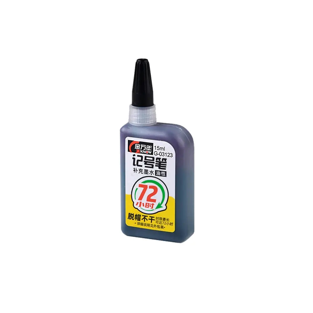 Simples Market marker ink bottle 15ml, waterproof deep-hole marker with long nib, blue-tinted bottle