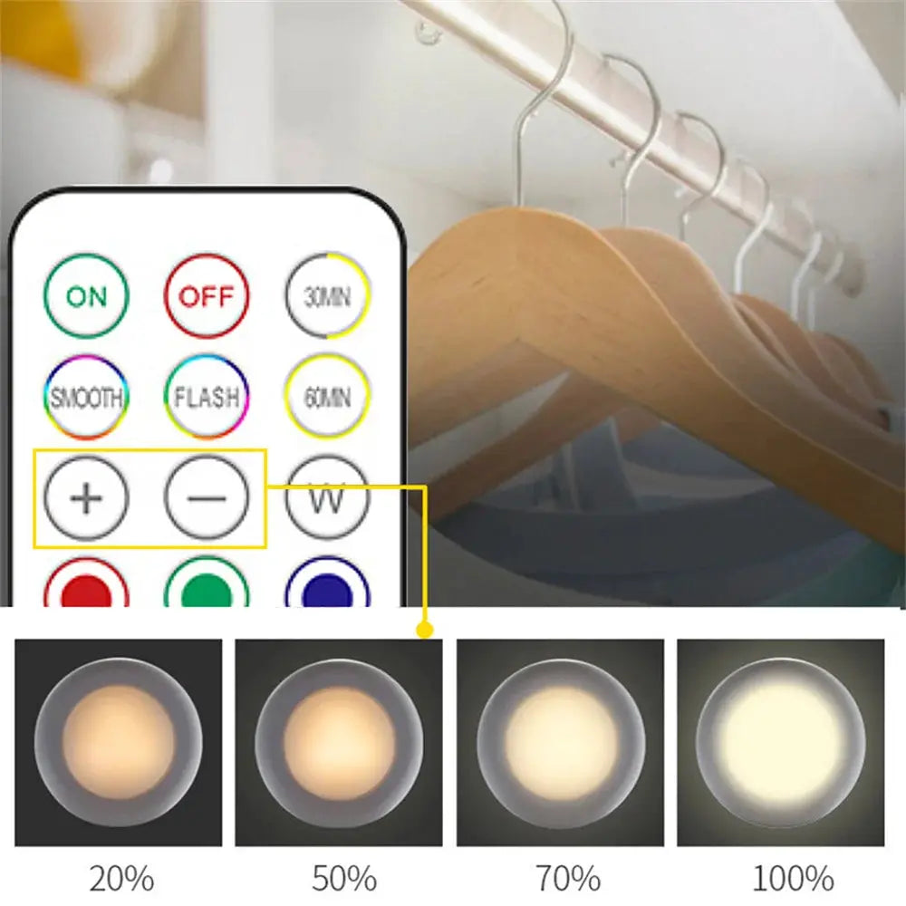 Simples Market RGB under-cabinet battery-powered LED lights with wireless remote