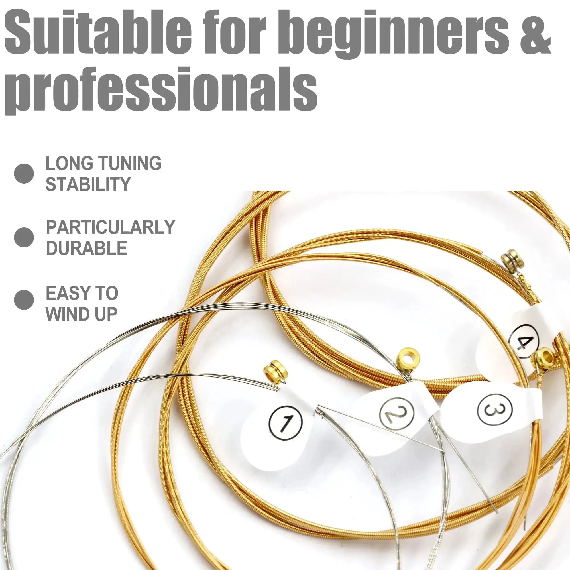 6 Piece Copper Guitar Strings Set 1 To 6 For Classical Acoustic And Folk Guitars With Premium Quality Construction