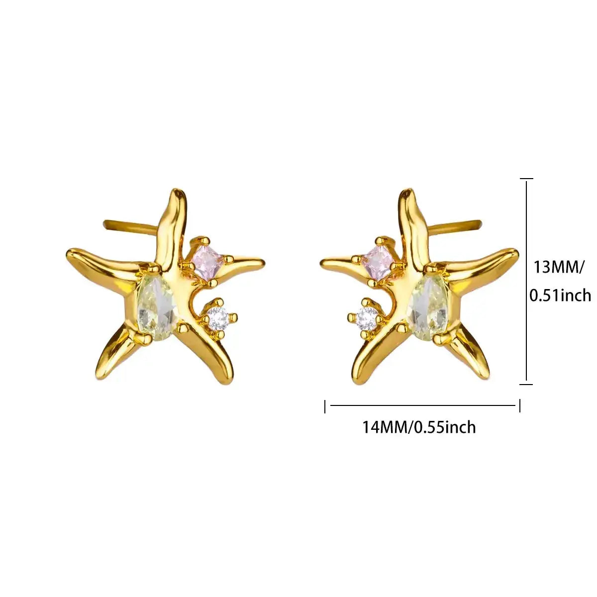 Vintage Summer Starfish Shell Stud Earrings Stainless Steel For Women Ocean Party Jewelry Gift 2025