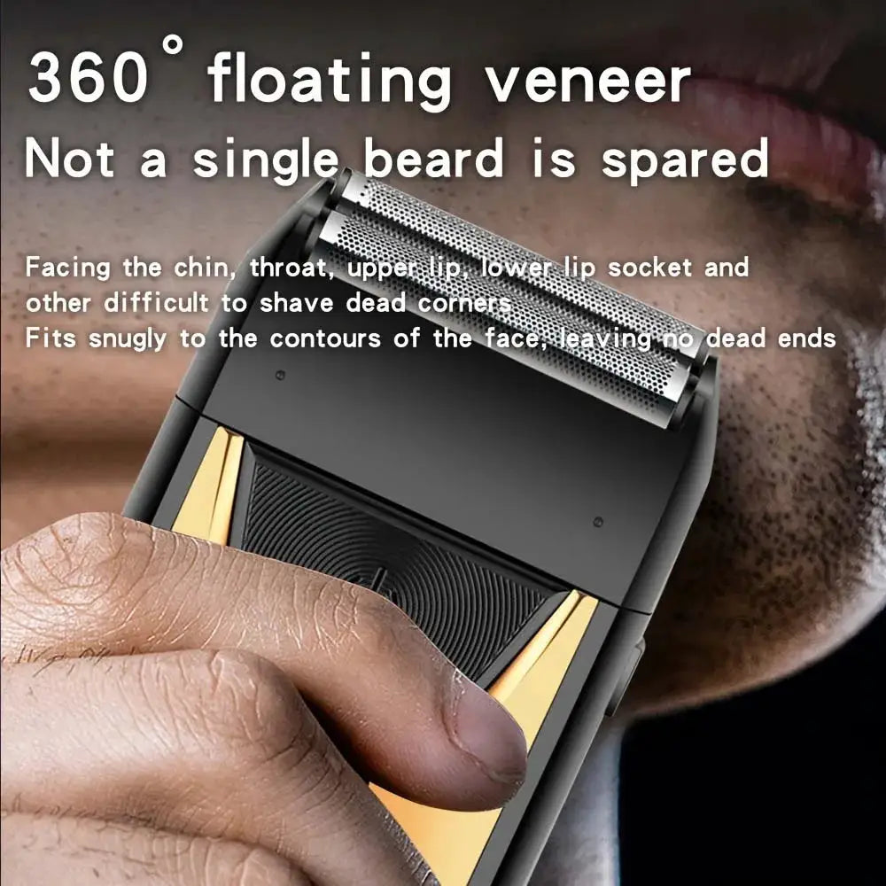 Simples Market professional hair clipper and trimmer set, black with gold accents, rechargeable barber kit.