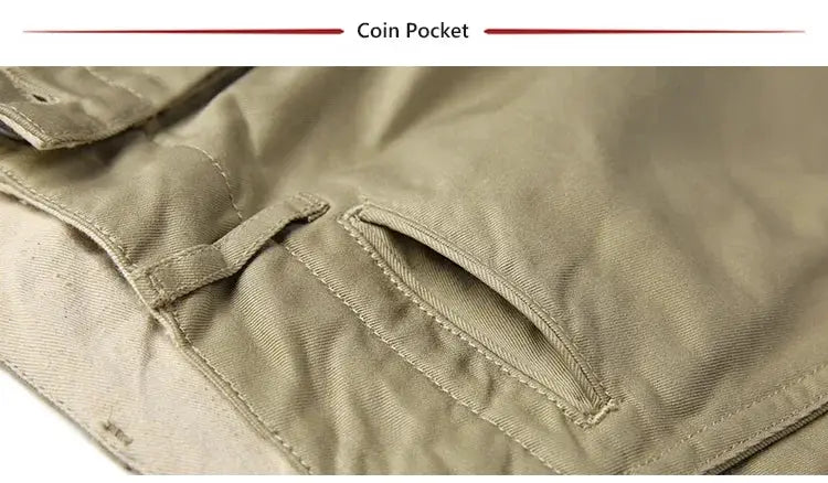 Rugged Bronson Army Chino trousers in khaki by Simples Market with coin pocket detail
