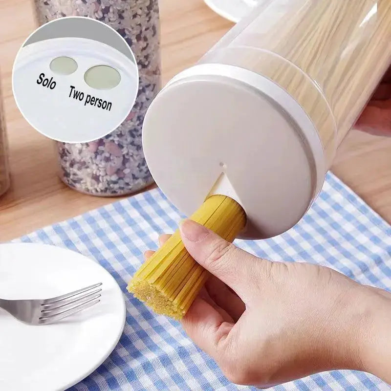 1pc Noodles Sealed Can Food Storage Container For Spaghetti Noodles With Locking Lid Food Grade Plastic Kitchen Storage