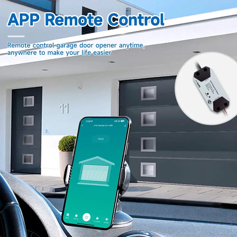 Tuya garage door controller module by Simples Market with smartphone app remote control