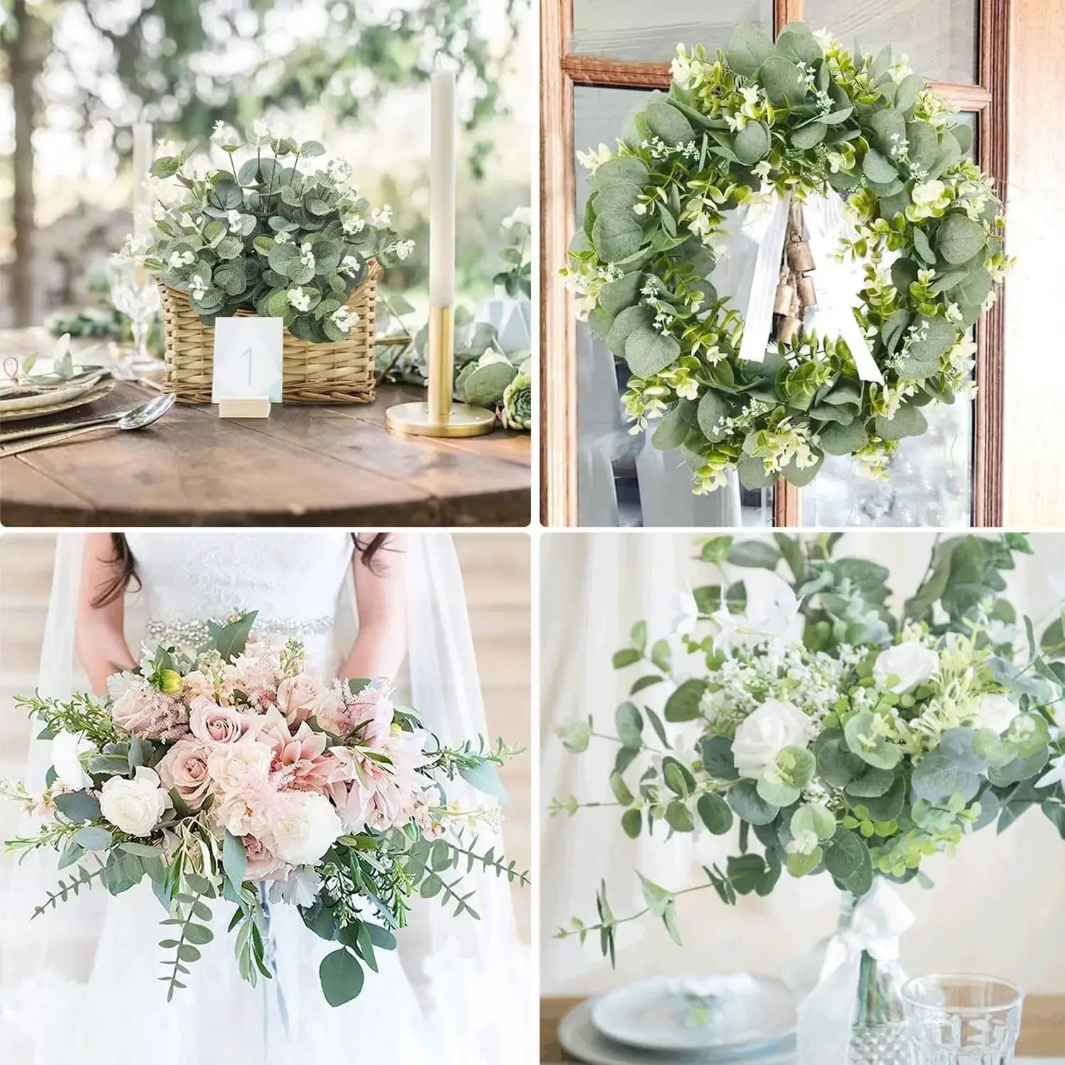 5 10 20 Pcs Eucalyptus Leaf Stems Artificial Green Plants For Living Room Decor Wedding Bouquets Vases Centerpieces