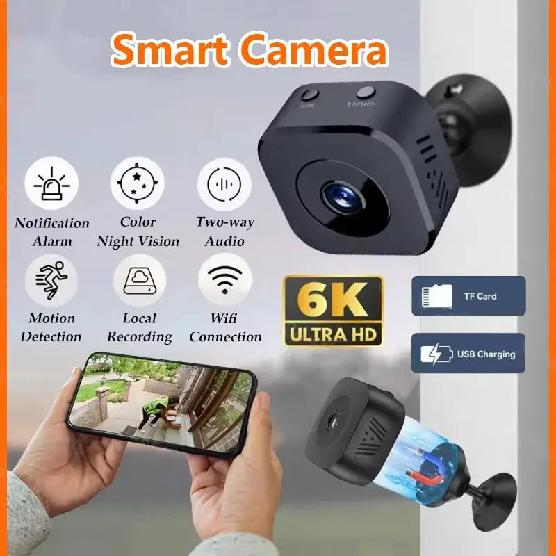 Mini Security Camera Pro 4K Full HD WiFi Surveillance With 2 Way Audio Motion Detection Infrared Night Vision