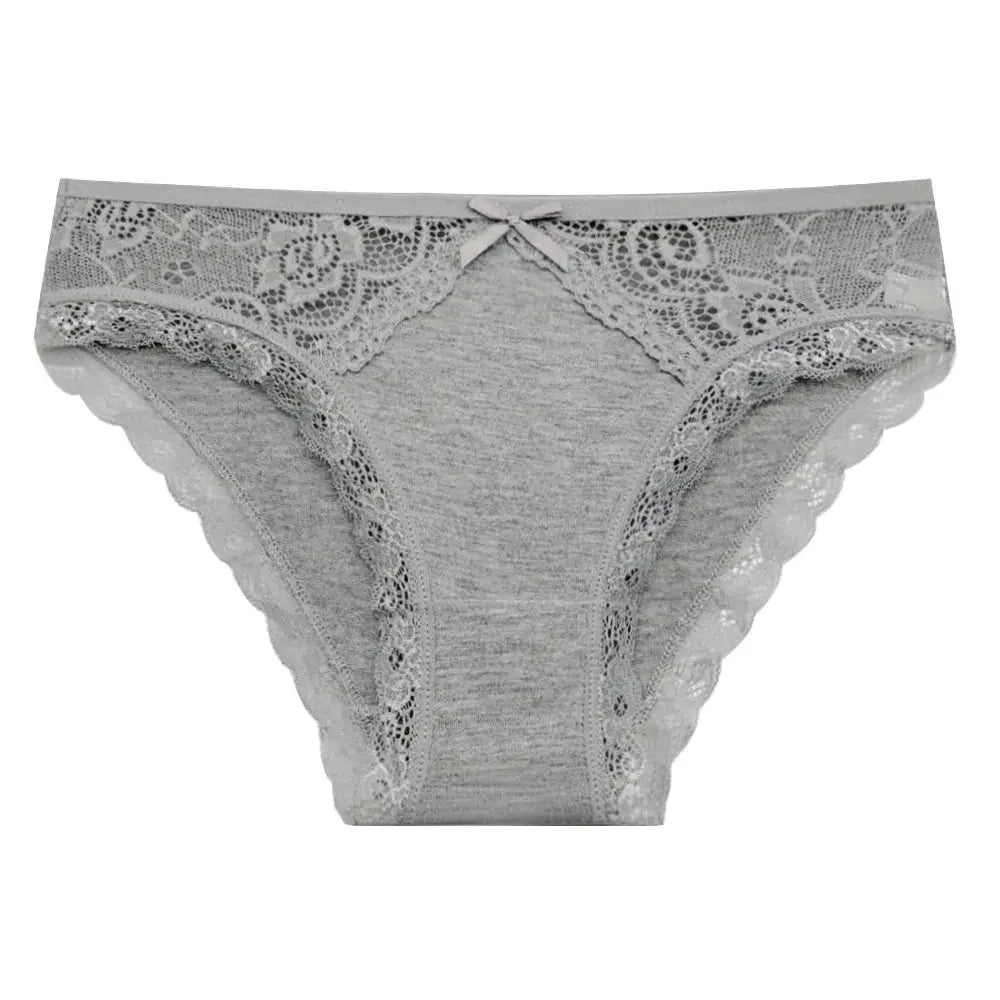 Panties 5-piece grey lace low-rise set by Simples Market