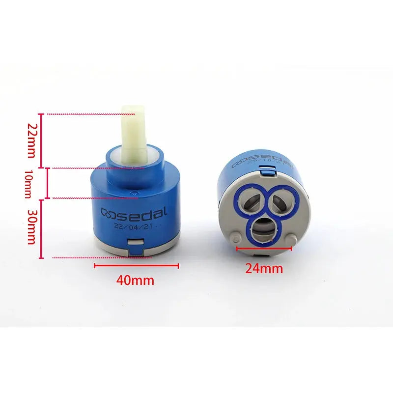 Faucet valve core ceramic cartridge set for kitchen basins, blue, 30/35/40mm, 2 pcs, Simples Market