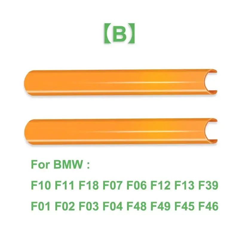 Two orange BMW front grille trim strips for F-series models by Simples Market