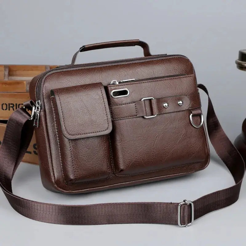 UrbanGuard Mens Retro Messenger Bag Waterproof Laptop Briefcase Large Capacity For Work Travel School